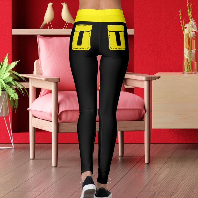 Leggings Personalize Pet Cat Love Name Black Yellow Stripes (Subido por el creador)