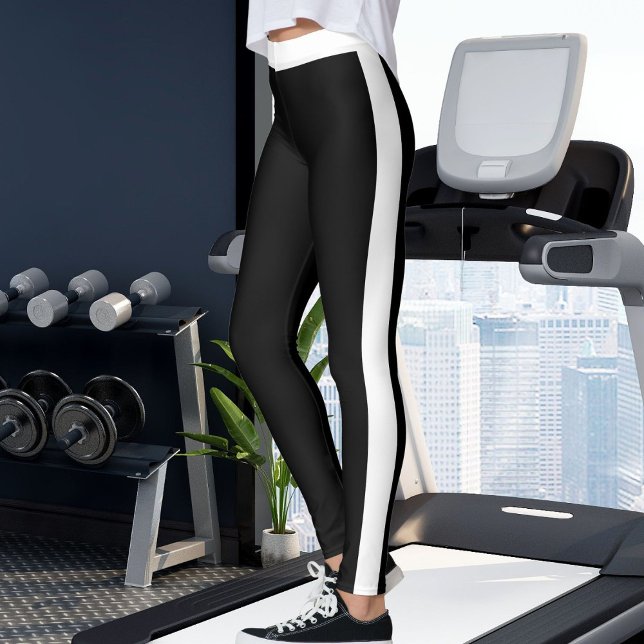 Leggings Personalized Black And White Stripes Custom Made (Subido por el creador)