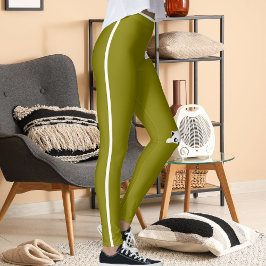 Leggings Personalized Hand Cat Pet Olive White Stripes Gift