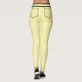 Leggings Personalized Name Cream And Black Stripes Fun Gift