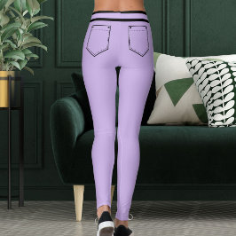 Leggings Personalized Name Purple Black Stripes Fun Gift