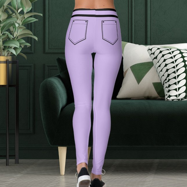 Leggings Personalized Name Purple Black Stripes Fun Gift (Subido por el creador)