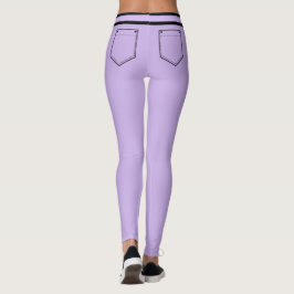 Leggings Personalized Name Purple Black Stripes Fun Gift