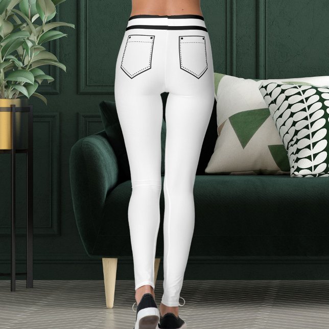 Leggings Personalized Name White And Black Stripes Fun Gift (Subido por el creador)