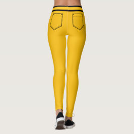 Leggings Personalized Name Yellow Orange Black Stripes Gift