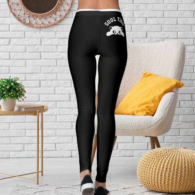 Leggings Personalized Pet Cat Mom Quote Black White Stripes (Subido por el creador)