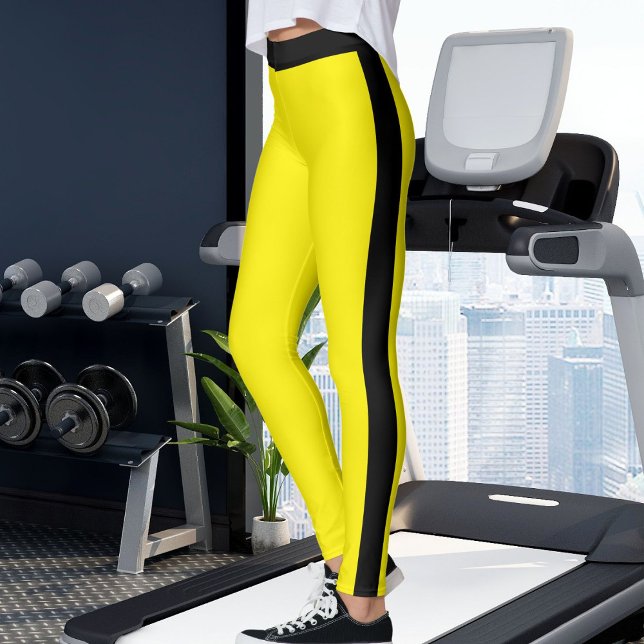 Leggings Personalized Yellow And Black Stripes Custom Made (Subido por el creador)