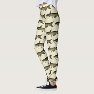 Leggings Pesca de bagre, vida marina vintage pez de río