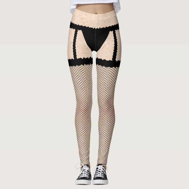 Leggings Pesca de mosquiteros y suspensión de piernas negra (Anverso)