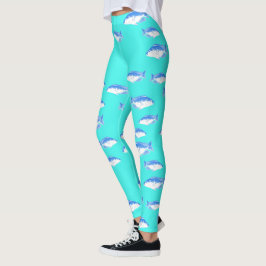 Leggings Pescado azul en turquesa