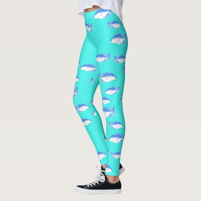 Leggings Pescado azul en turquesa (Izquierda)