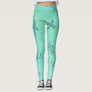 Leggings Pescado de Fiji nadando en aguas azules claras