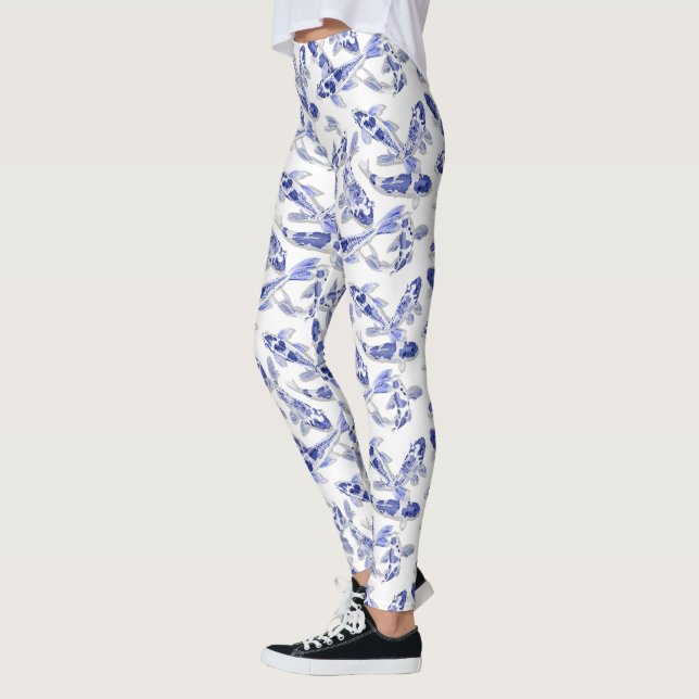 Leggings Pescado de Koi azul y blanco (Izquierda)