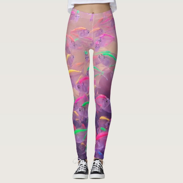 Leggings Pescado fluorescente en el mar (Anverso)