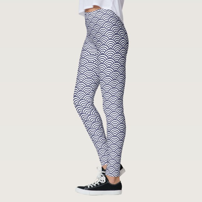 Leggings Pescado japonés Koinobori a escala azul Delft (Izquierda)