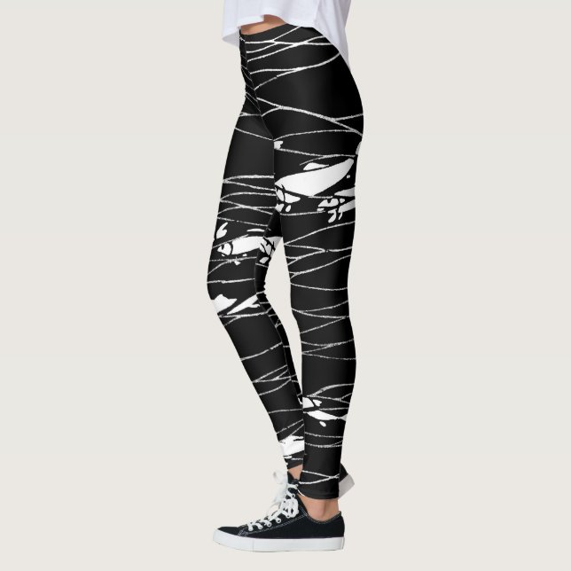 Leggings Pescado nadando bajo el agua Negro (Izquierda)