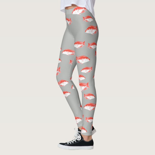 Leggings Pescado rojo y gris (Izquierda)
