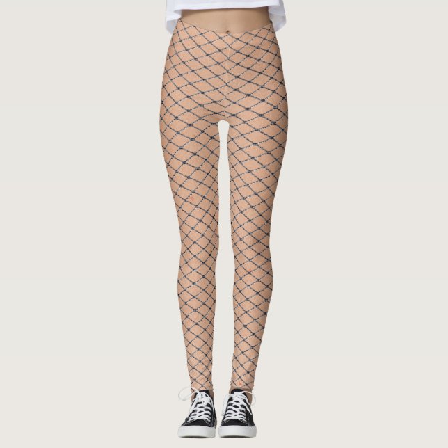 Leggings Pescadores Tejidos De Plata Con Textura De Piel (Anverso)