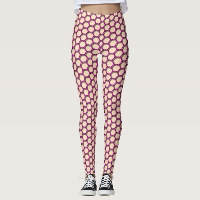 Leggings Pescados Hexagonales rosas (Anverso)