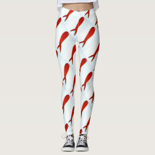 Leggings pescados rojos de levantamiento