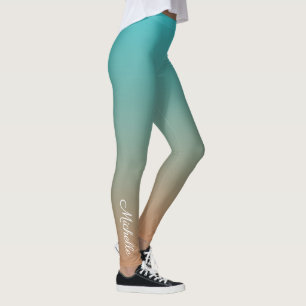 Leggings Pesos marrones y azules personalizados
