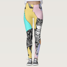 Pestel Harlequin Leggings, animal del gato de Tabb