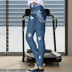 Leggings Pet Mom Faux Denim Parche Estrellas Dentadas Panta