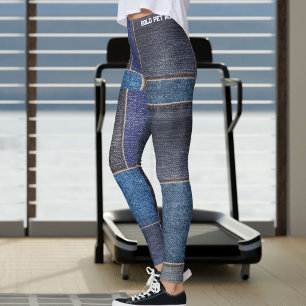 Leggings Pet Mom Modern Faux Denim Patcyy Jeans Desgarrados