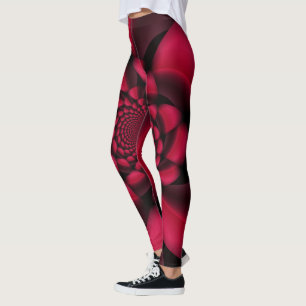 Leggings Pétalo Negro Rojo Rubí