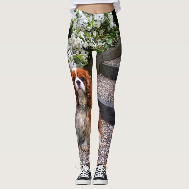 Leggings Pétalos arrogantes de rey Charles White de (Anverso)
