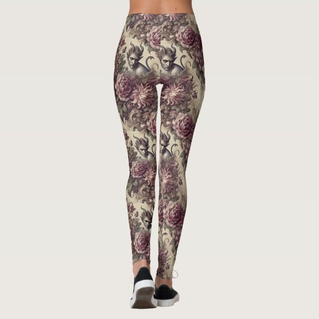 Leggings Pétalos de ciruela malvados - Victoriano gótico (Reverso)
