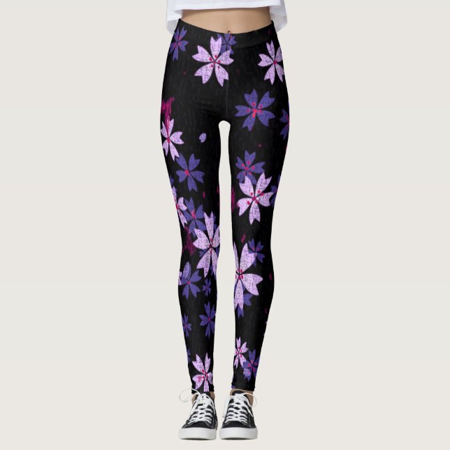 Leggings Pétalos de flor abstractos (Anverso)