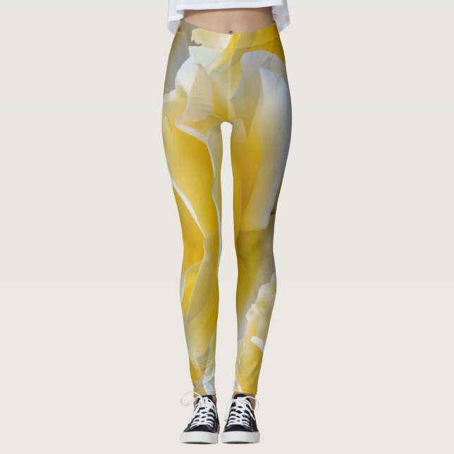 Leggings Pétalos de rosa amarillo (Anverso)