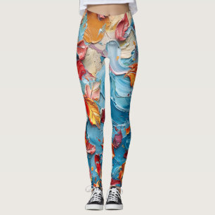 Leggings Pétalos en Movimiento – Floral Abstracto Expresivo