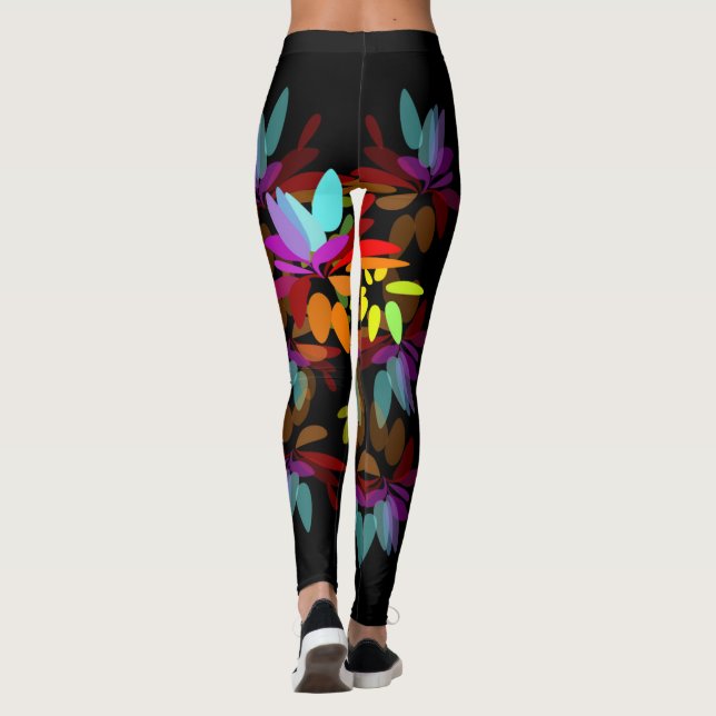 Leggings Pétalos eufóricos del arco iris del Hippie de (Reverso)