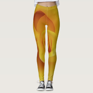 Leggings Pétalos rojos amarillos románticos