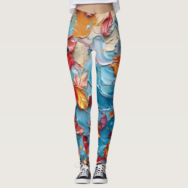 Leggings Petals in Motion – Expressive Abstract Floral (Anverso)