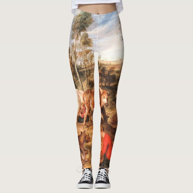 Leggings Peter Paul Rubens Milkmaids con ganado en tierra (Anverso)