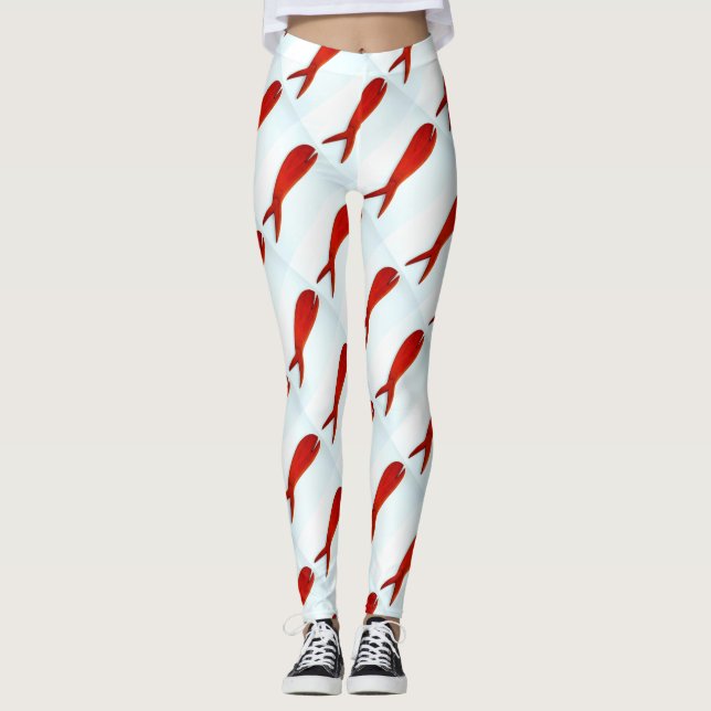 Leggings pez rojo en ascenso (Anverso)