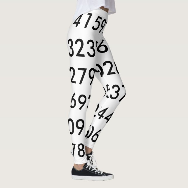 Leggings pi Dígitos Math Love pi= 3.14159 pi Day blanco neg (Derecha)