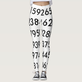 Leggings pi Dígitos Math Love pi= 3.14159 pi Day blanco neg