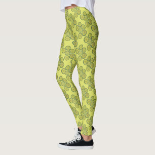 Leggings Pickle Chips Green Kosher Dill Pickle Chip Print