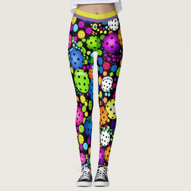Leggings Pickleball del mitin eléctrico (Anverso)