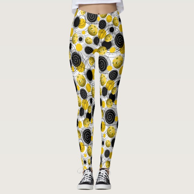 Leggings Pickleballs amarillo de oro - polainas (Anverso)