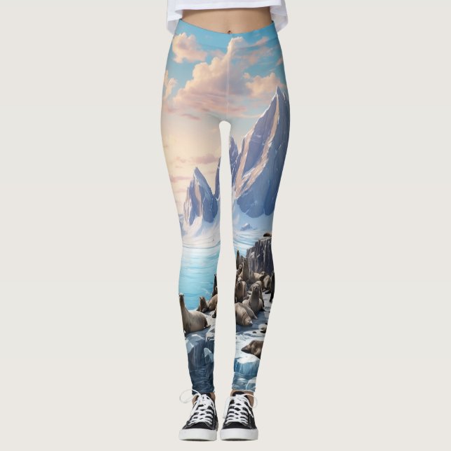 Leggings Picos de montaña helada y garras de focas marinas (Anverso)