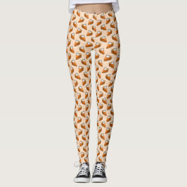 Leggings Pie de calabaza en la Novedad Naranja Gingham Día