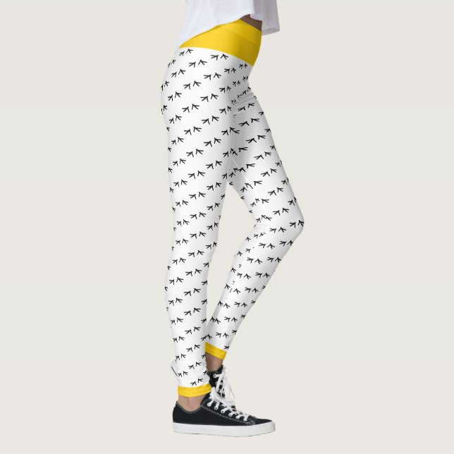 Leggings Pie de pollo Loco negro y blanco imprime pop amari (Derecha)