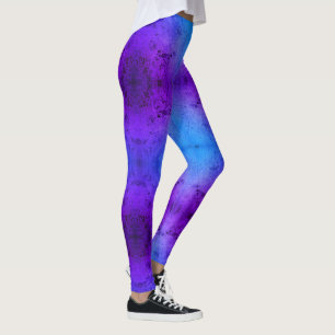 Leggings Piedra azul profundo y púrpura