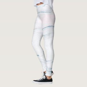 Leggings Piedra Azul Rosa Y Mármol Blanco