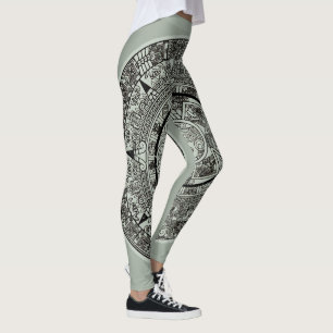 Leggings Piedra del Sol Azteca Mexicana Calendario Maya 1